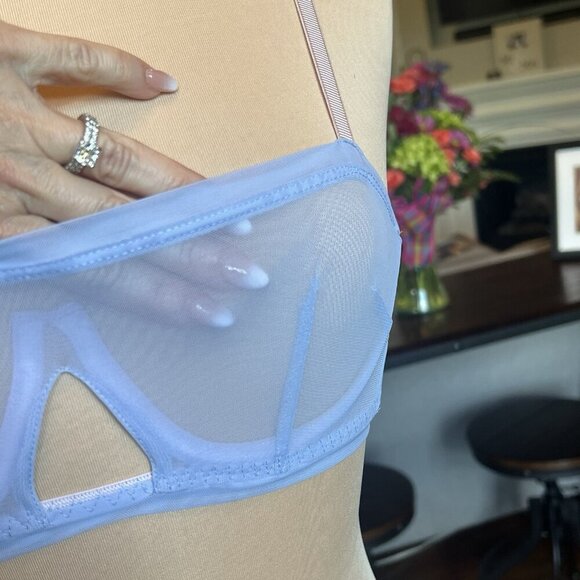 NWT We Are HAH Free People Wired Bra 30-38A 30A 32A 34A 36A 38A Periwinkle Sheer - Picture 3 of 14